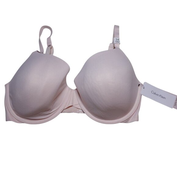 NWT Calvin Klein Perfectly Fit Modern T-Shirt Bra Sz 34DD Fresh Taupe Padded - Picture 2 of 8